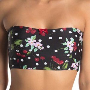 Betsey Johnson Cherry Bomb Strapless Bikini Top (size S)